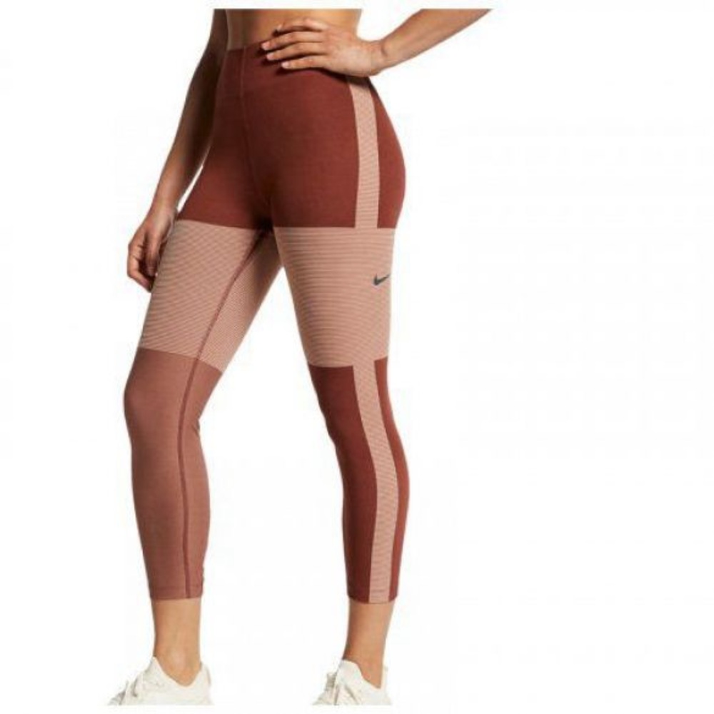 NWT Nike Running Crop Compression Tights in Pueblo Brown Size S